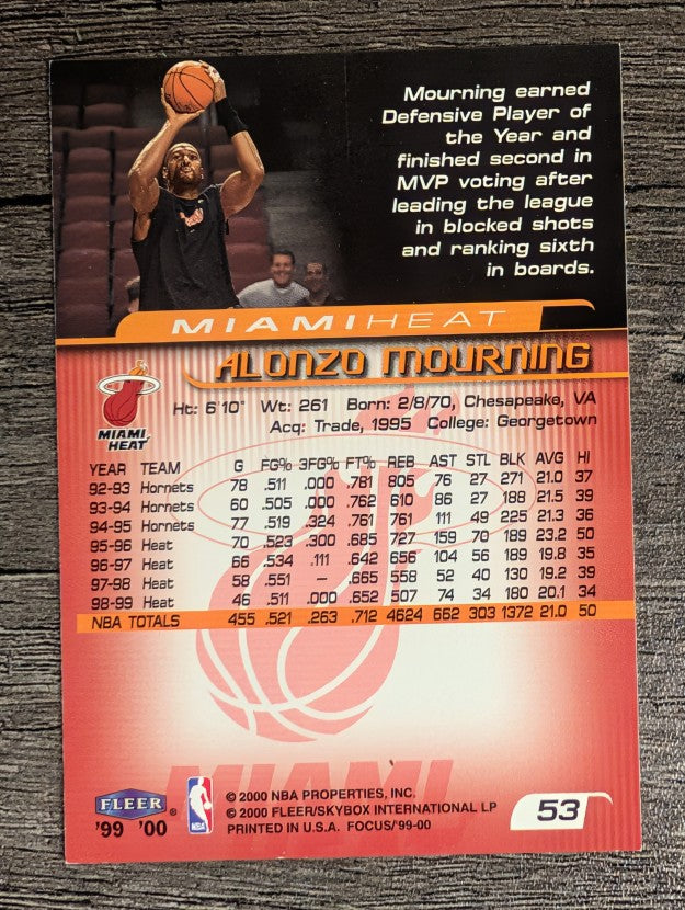 1999-00 Fleer Focus #53 Alonzo Mourning