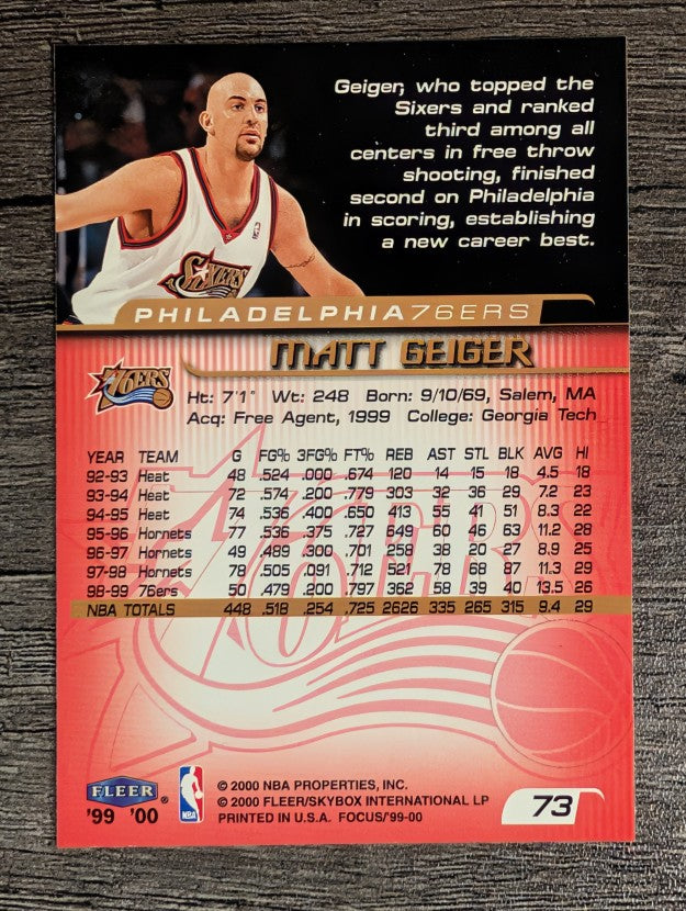 1999-00 Fleer Focus #73 Matt Geiger