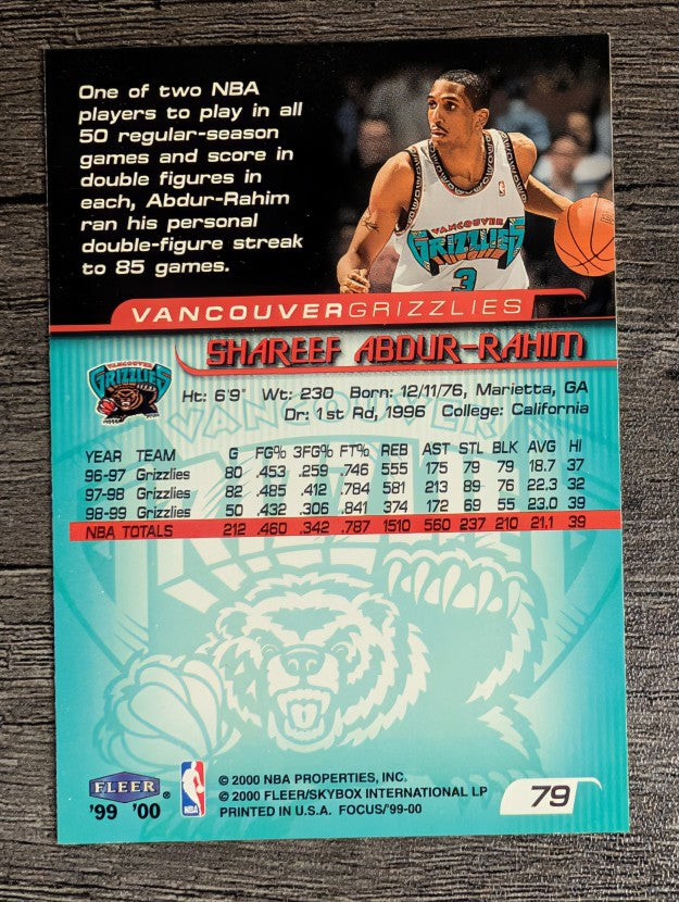 1999-00 Fleer Focus #79 Shareef Abdur-Rahim