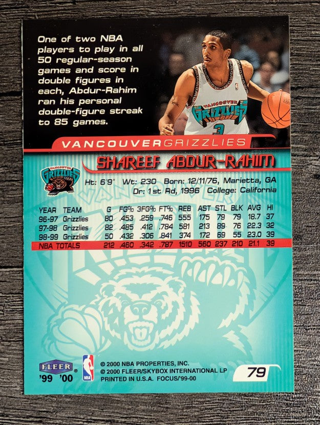 1999-00 Fleer Focus #79 Shareef Abdur-Rahim