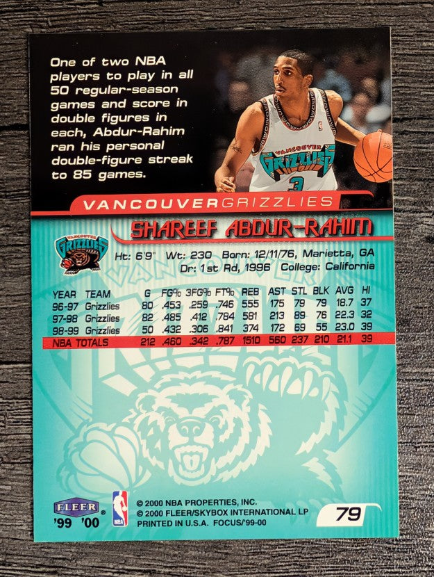 1999-00 Fleer Focus #79 Shareef Abdur-Rahim