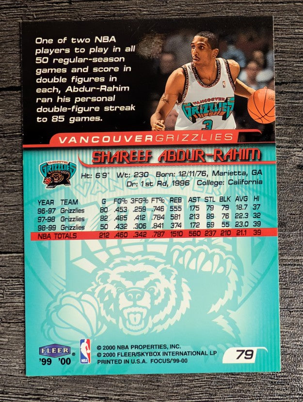 1999-00 Fleer Focus #79 Shareef Abdur-Rahim
