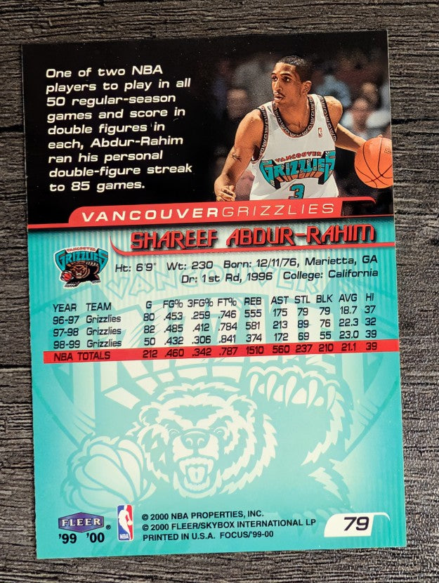 1999-00 Fleer Focus #79 Shareef Abdur-Rahim