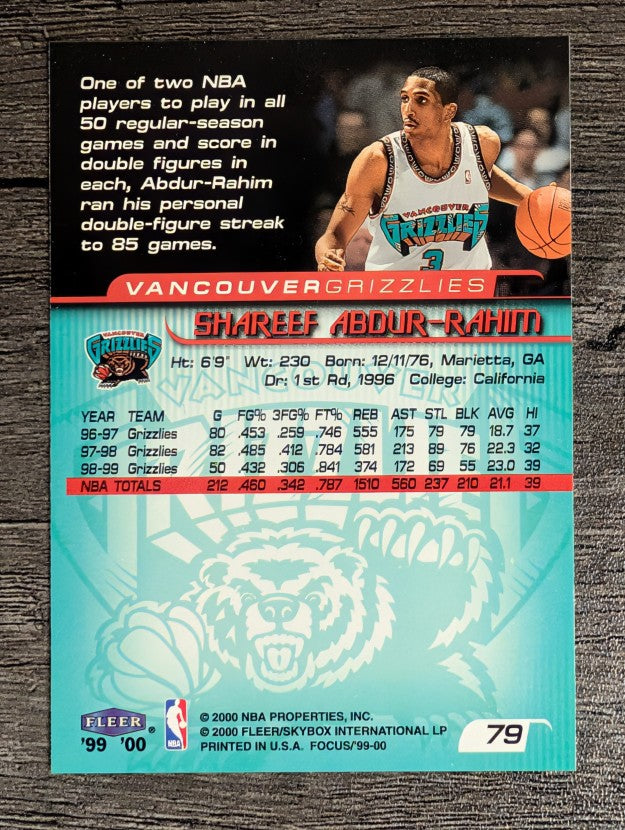 1999-00 Fleer Focus #79 Shareef Abdur-Rahim