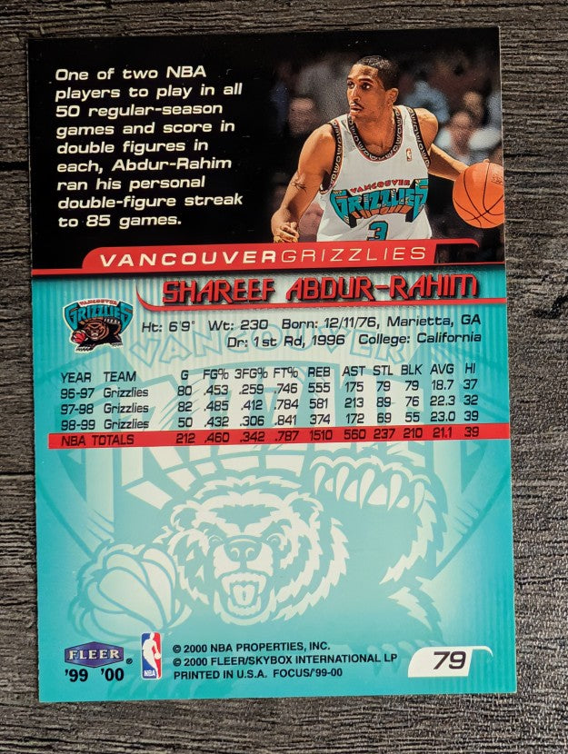 1999-00 Fleer Focus #79 Shareef Abdur-Rahim