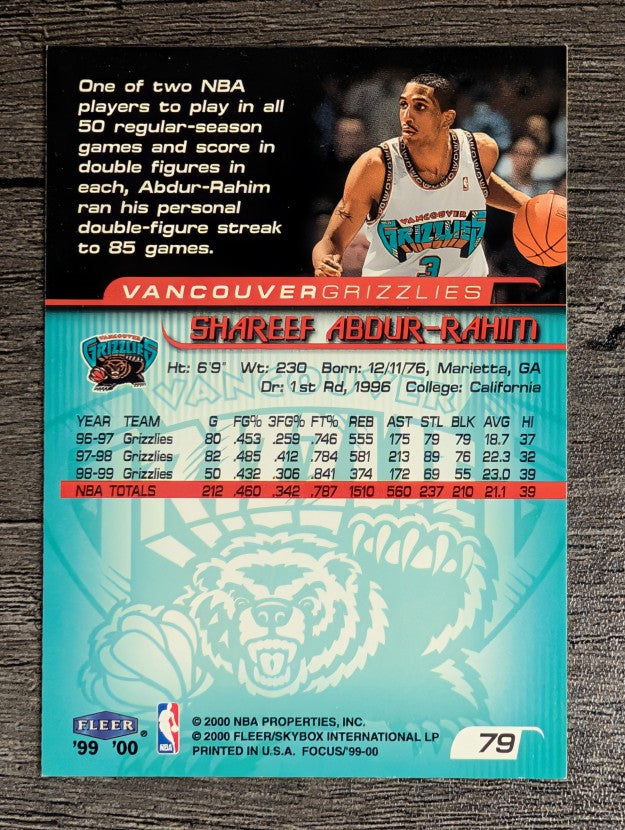 1999-00 Fleer Focus #79 Shareef Abdur-Rahim