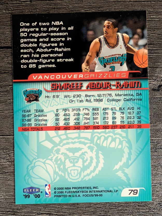 1999-00 Fleer Focus #79 Shareef Abdur-Rahim