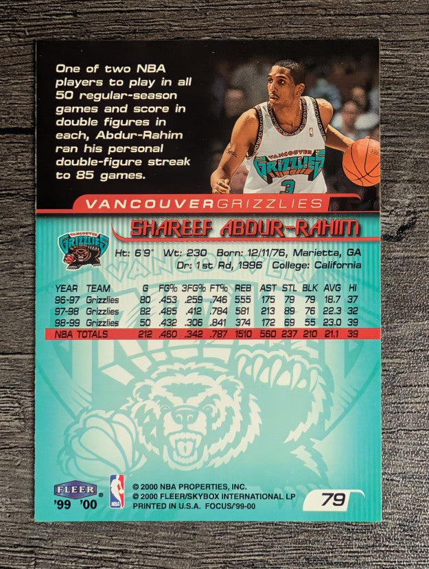 1999-00 Fleer Focus #79 Shareef Abdur-Rahim