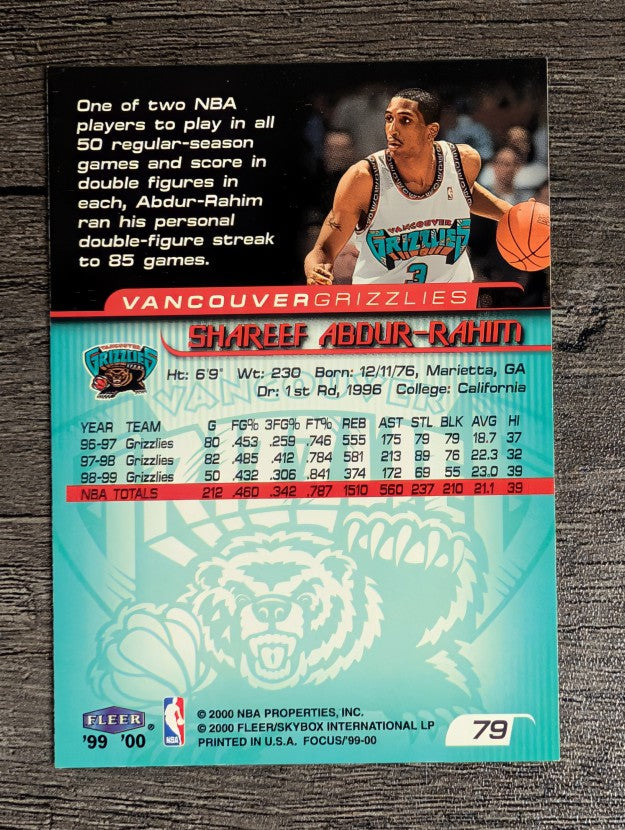 1999-00 Fleer Focus #79 Shareef Abdur-Rahim