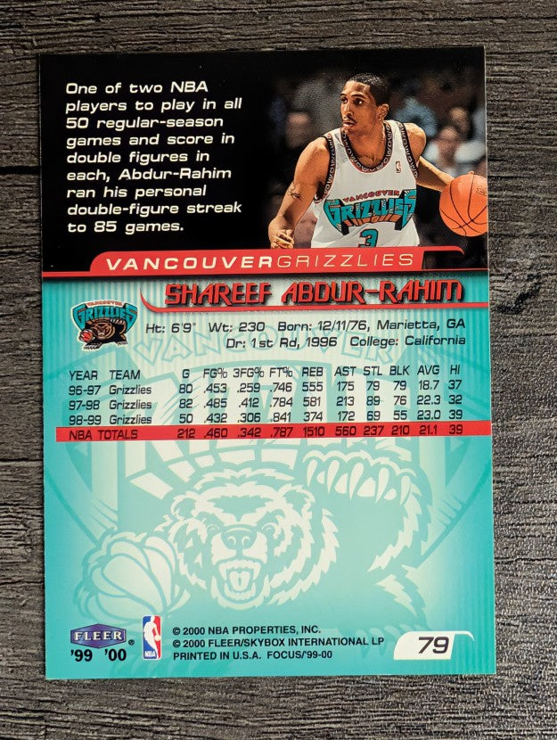 1999-00 Fleer Focus #79 Shareef Abdur-Rahim