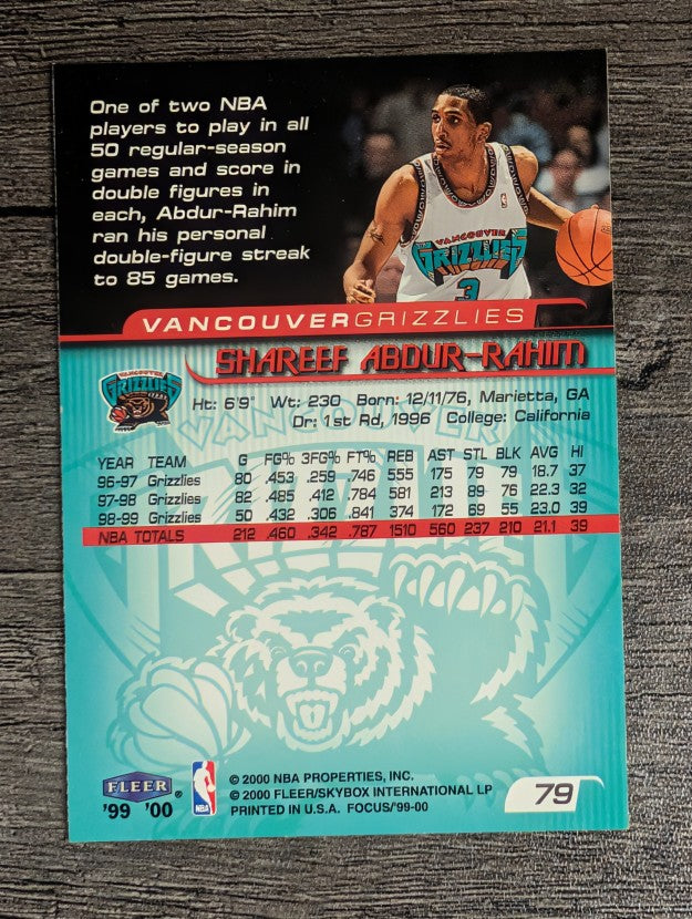 1999-00 Fleer Focus #79 Shareef Abdur-Rahim