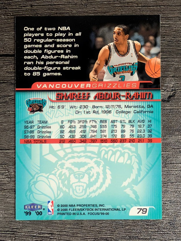 1999-00 Fleer Focus #79 Shareef Abdur-Rahim