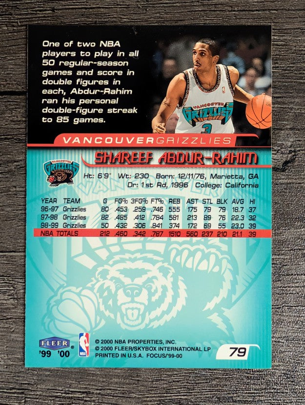 1999-00 Fleer Focus #79 Shareef Abdur-Rahim