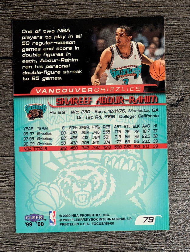 1999-00 Fleer Focus #79 Shareef Abdur-Rahim