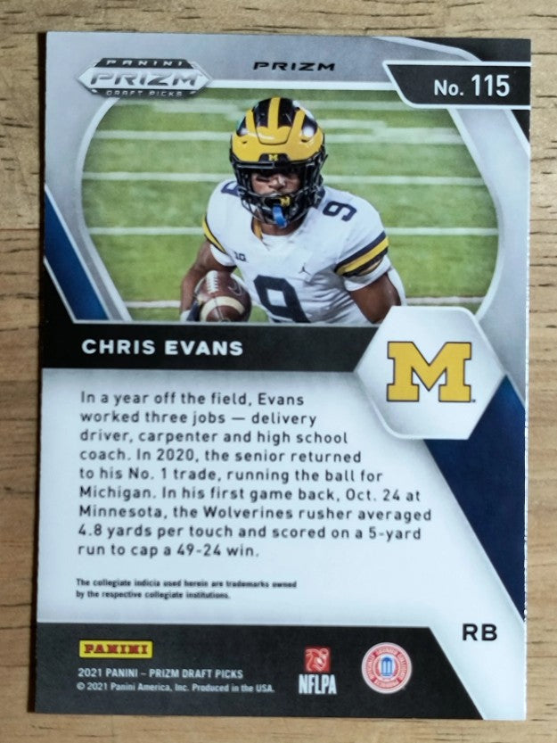 2021 Panini Prizm Draft Picks Prizms Orange Ice #115 Chris Evans