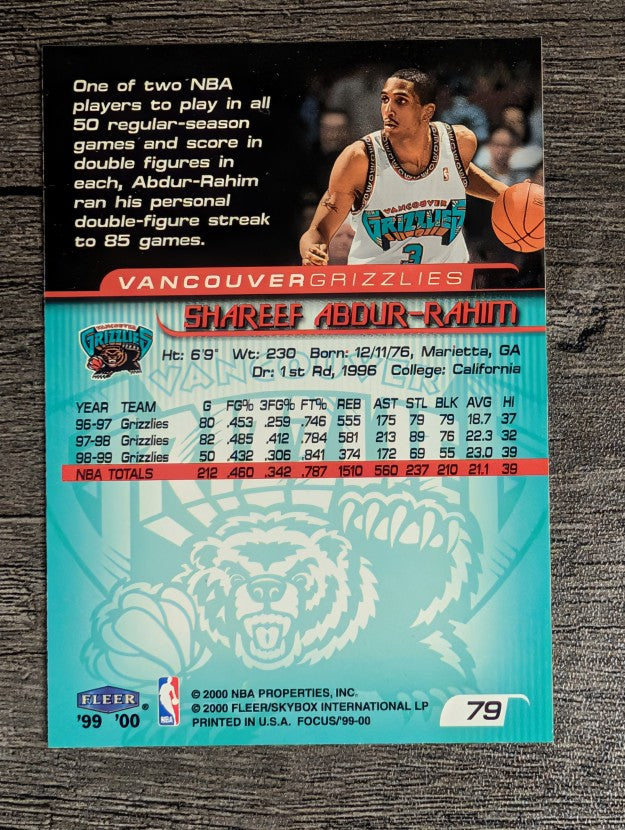 1999-00 Fleer Focus #79 Shareef Abdur-Rahim