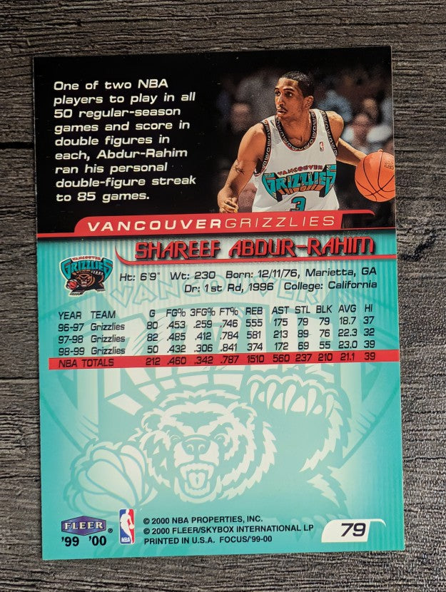 1999-00 Fleer Focus #79 Shareef Abdur-Rahim