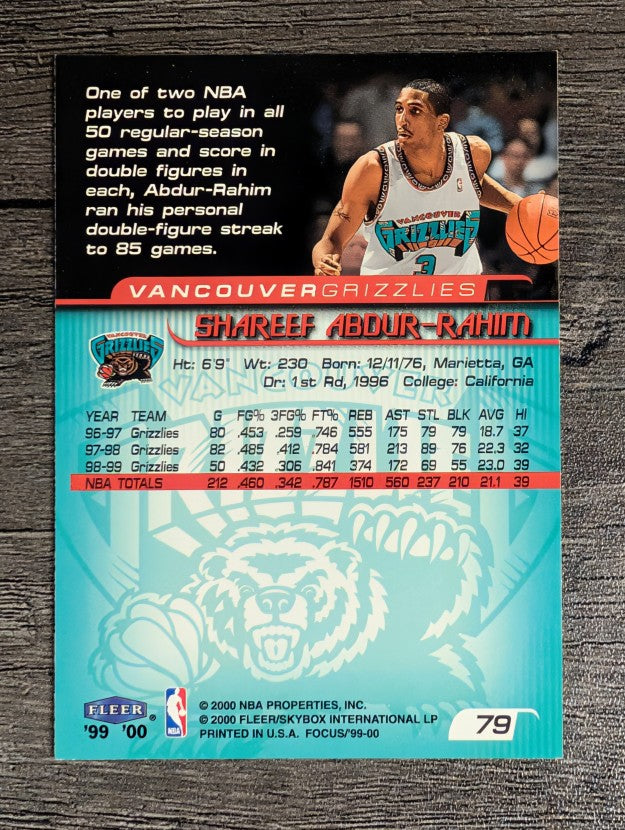 1999-00 Fleer Focus #79 Shareef Abdur-Rahim