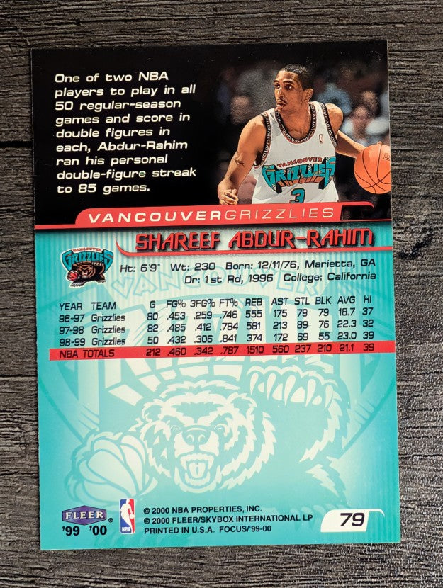 1999-00 Fleer Focus #79 Shareef Abdur-Rahim