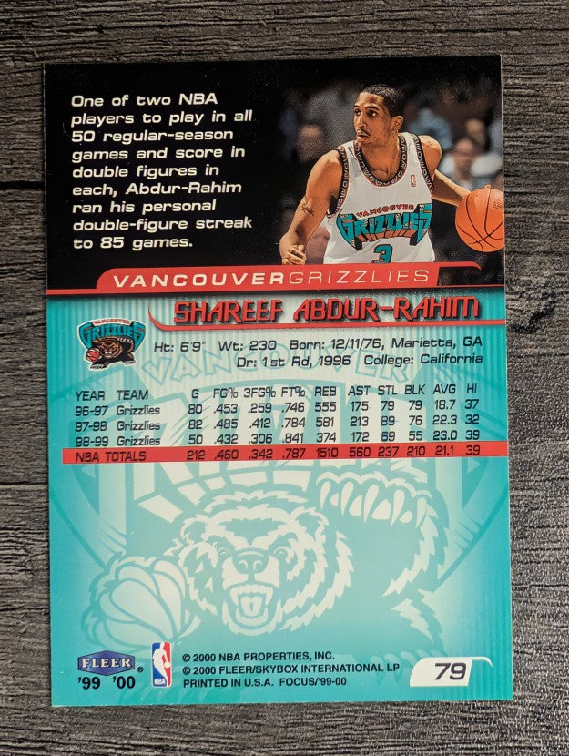 1999-00 Fleer Focus #79 Shareef Abdur-Rahim