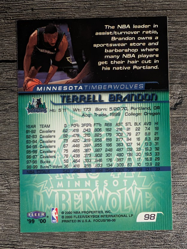 1999-00 Fleer Focus #98 Terrell Brandon