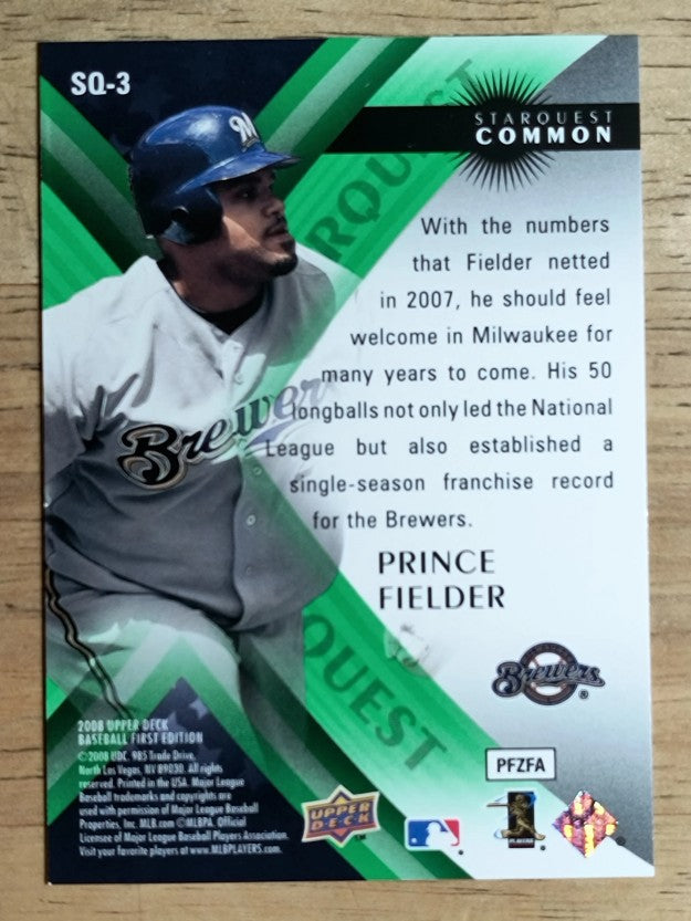 2008 Upper Deck First Edition StarQuest #SQ3 Prince Fielder
