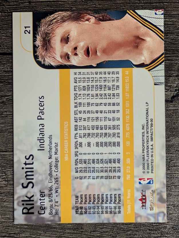 1999-00 SkyBox Impact #21 Rik Smits