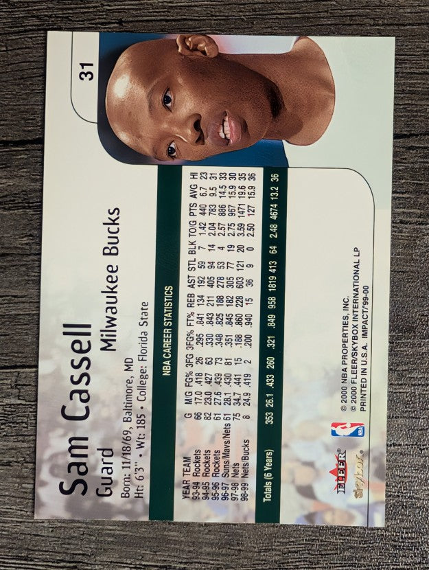 1999-00 SkyBox Impact #31 Sam Cassell