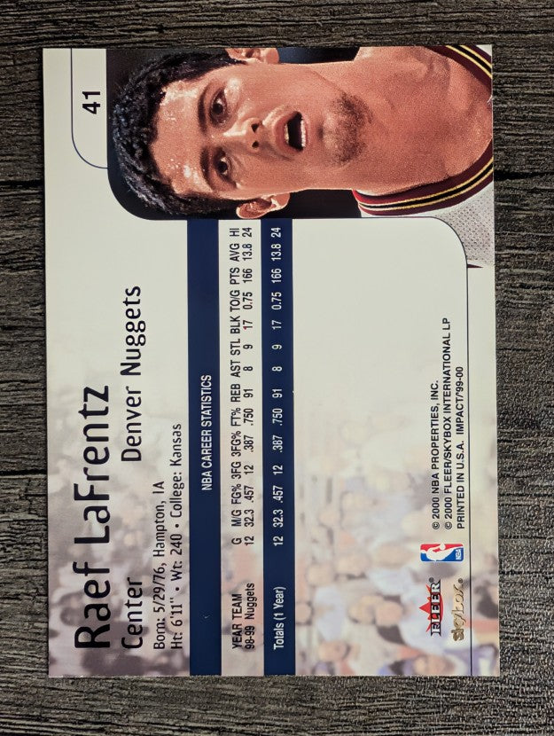 1999-00 SkyBox Impact #41 Raef LaFrentz