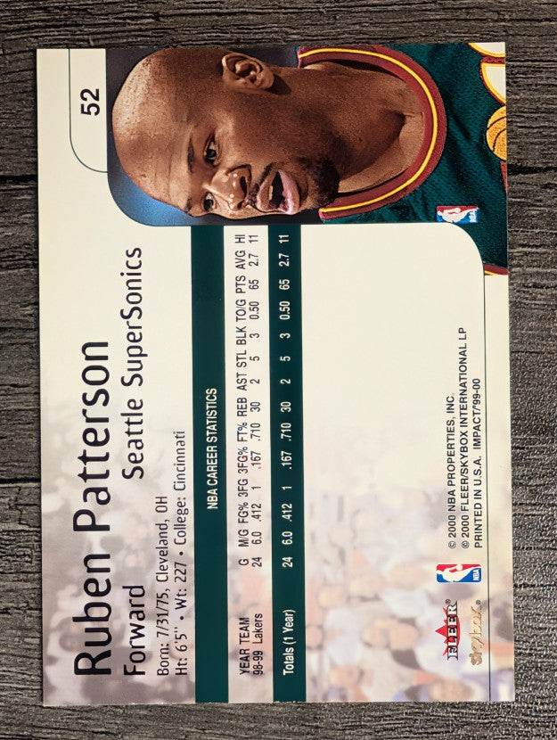 1999-00 SkyBox Impact #52 Ruben Patterson