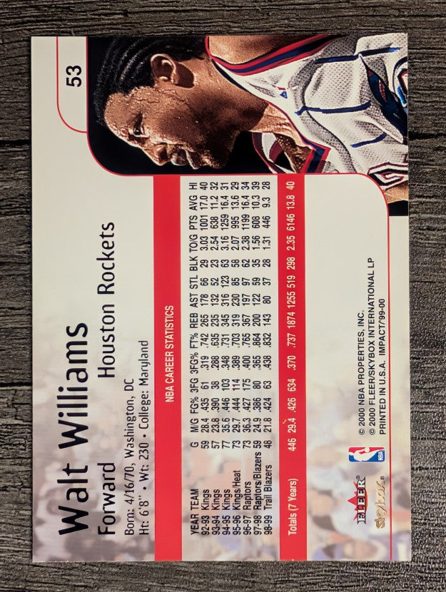 1999-00 SkyBox Impact #53 Walt Williams
