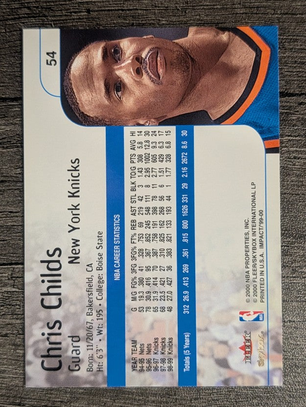 1999-00 SkyBox Impact #54 Chris Childs