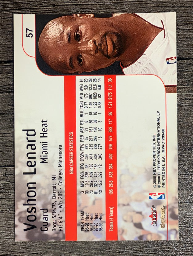 1999-00 SkyBox Impact #57 Voshon Lenard