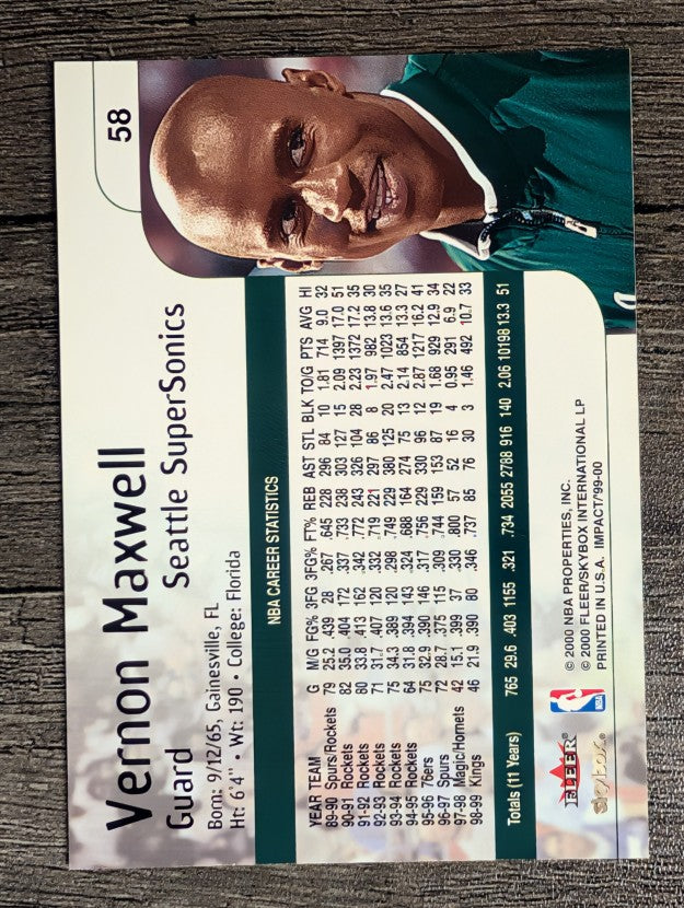 1999-00 SkyBox Impact #58 Vernon Maxwell