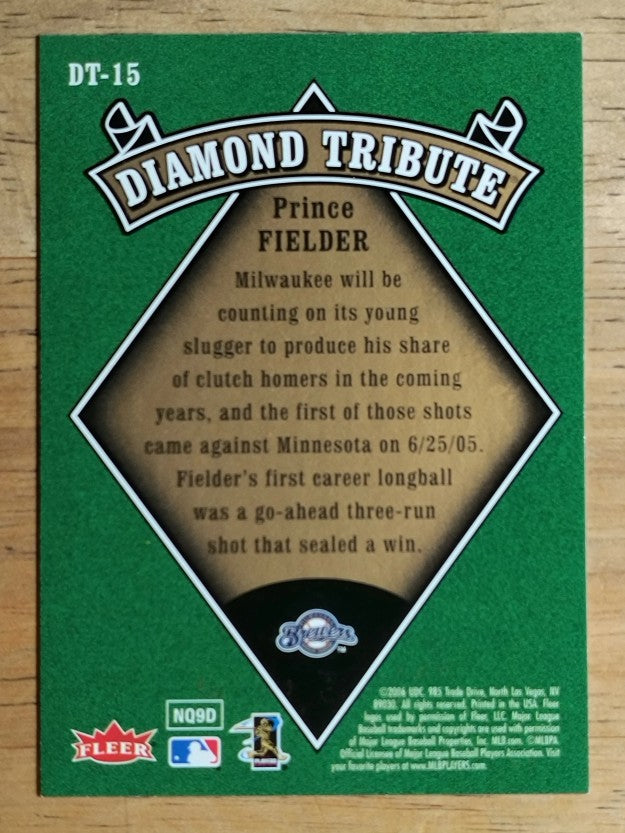2006 Fleer Tradition Diamond Tribute #DT15 Prince Fielder (NM)