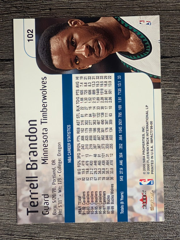 1999-00 SkyBox Impact #102 Terrell Brandon
