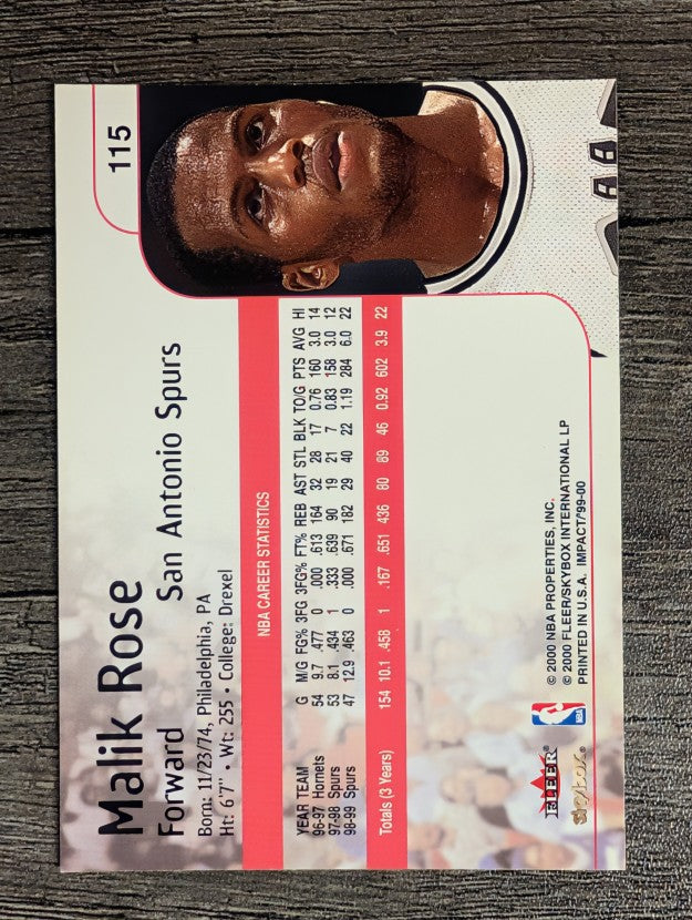 1999-00 SkyBox Impact #115 Malik Rose