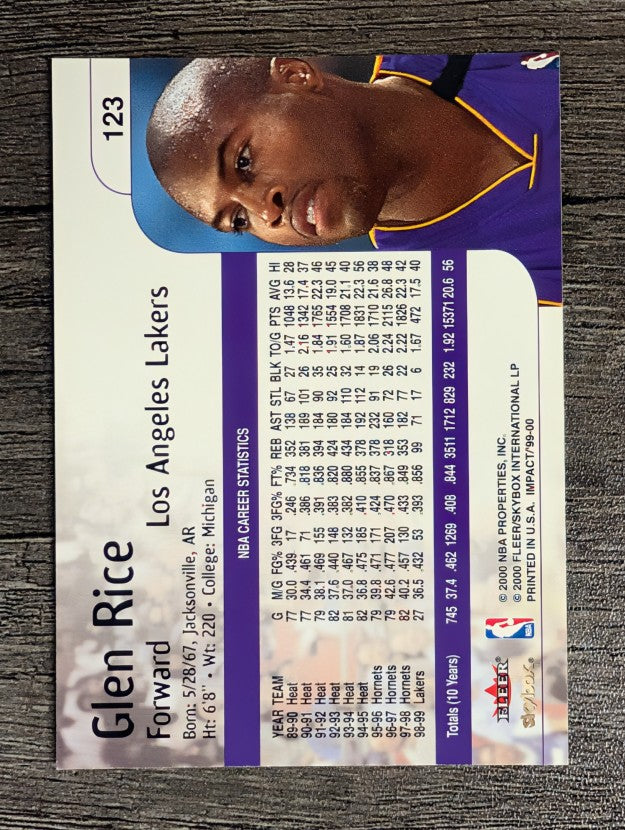 1999-00 SkyBox Impact #123 Glen Rice