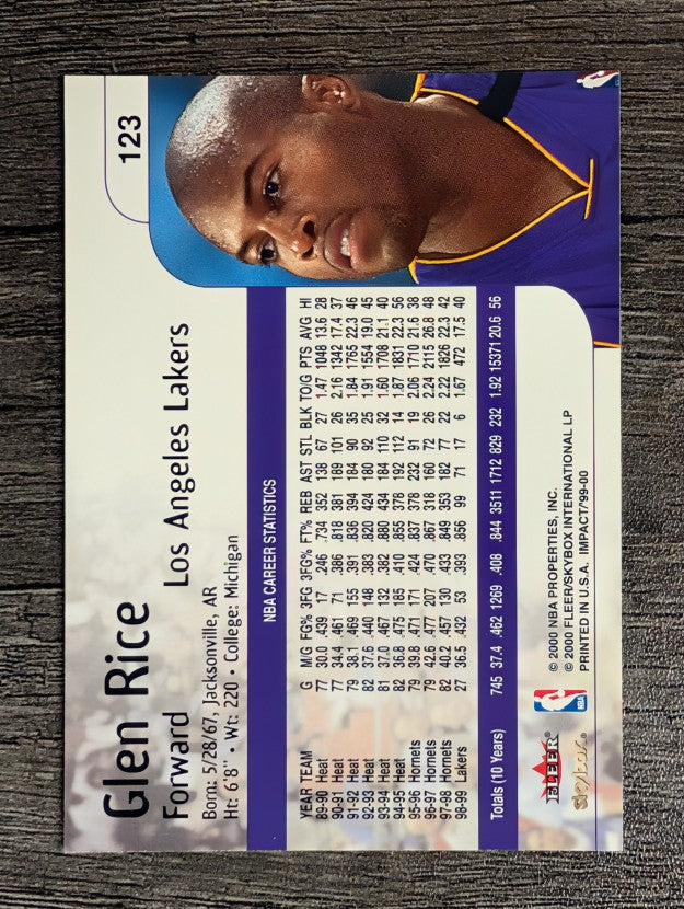 1999-00 SkyBox Impact #123 Glen Rice