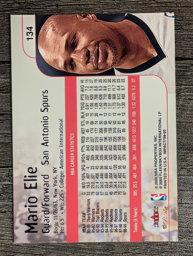 1999-00 SkyBox Impact #134 Mario Elie
