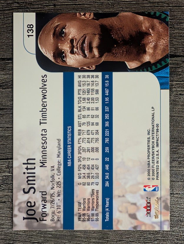 1999-00 SkyBox Impact #138 Joe Smith