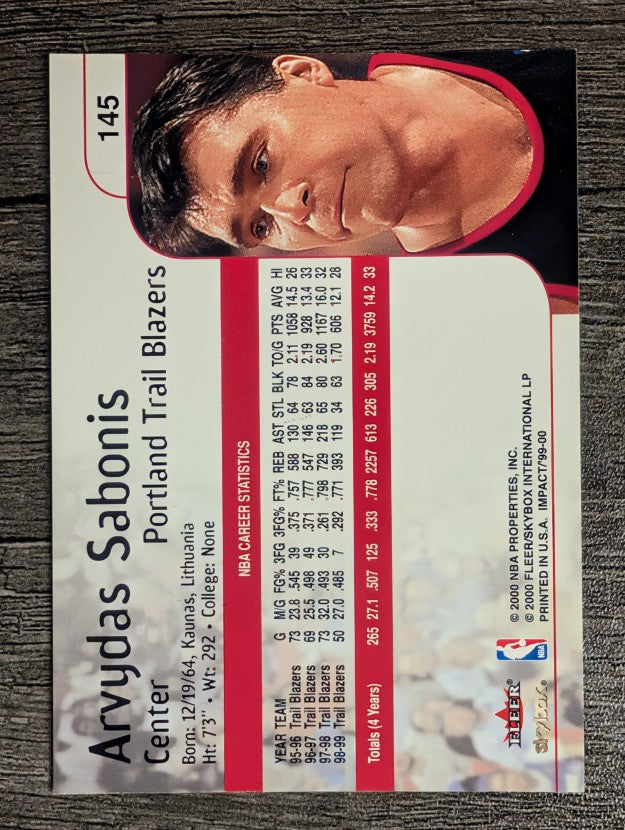 1999-00 SkyBox Impact #145 Arvydas Sabonis