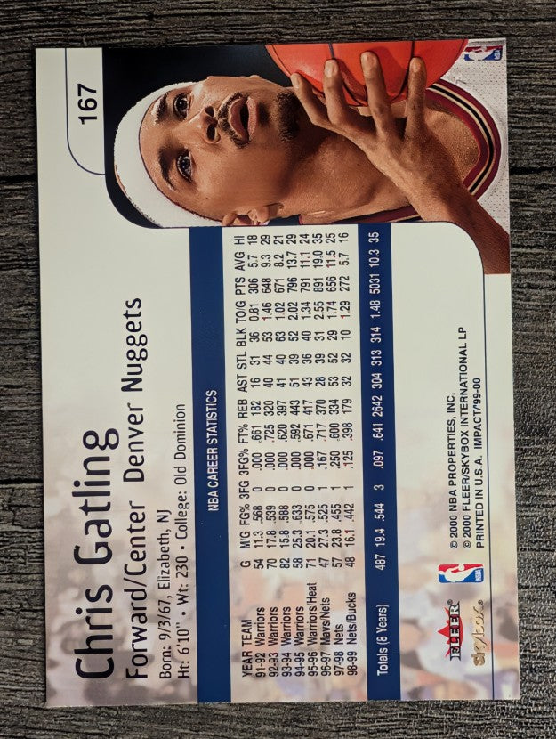 1999-00 SkyBox Impact #167 Chris Gatling
