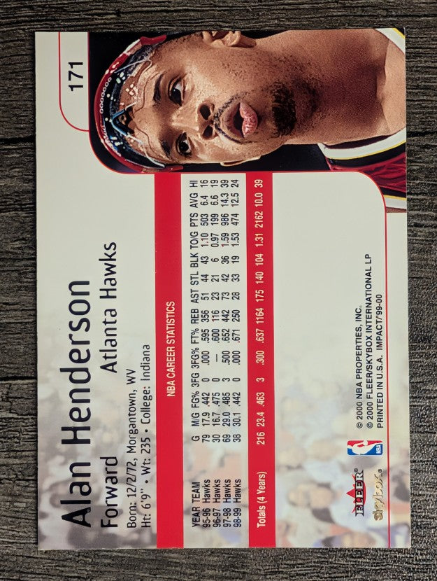 1999-00 SkyBox Impact #171 Alan Henderson