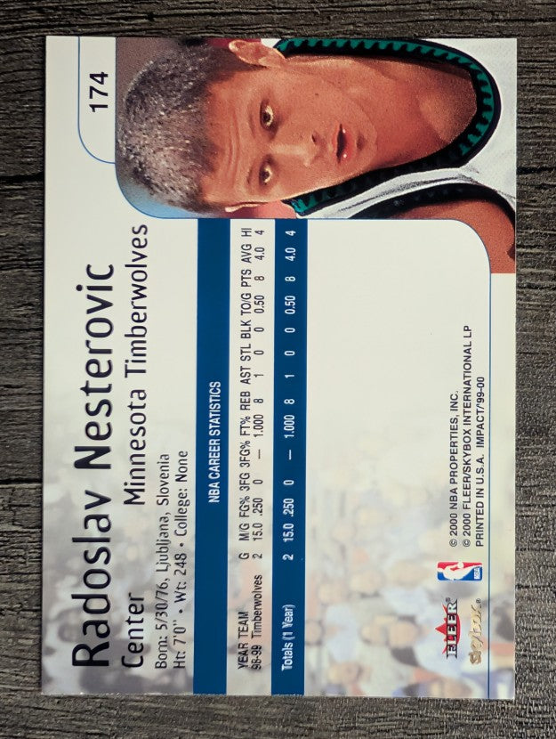 1999-00 SkyBox Impact #174 Radoslav Nesterovic RC