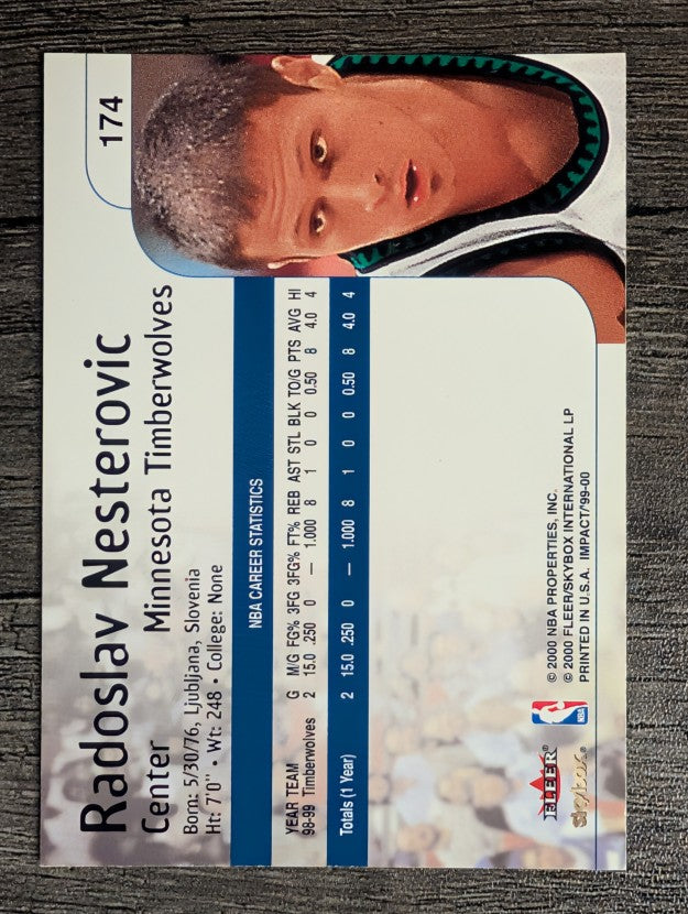 1999-00 SkyBox Impact #174 Radoslav Nesterovic RC