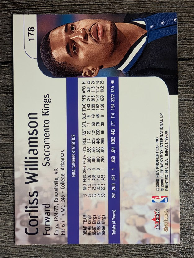 1999-00 SkyBox Impact #178 Corliss Williamson