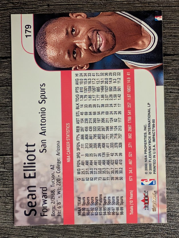 1999-00 SkyBox Impact #179 Sean Elliott
