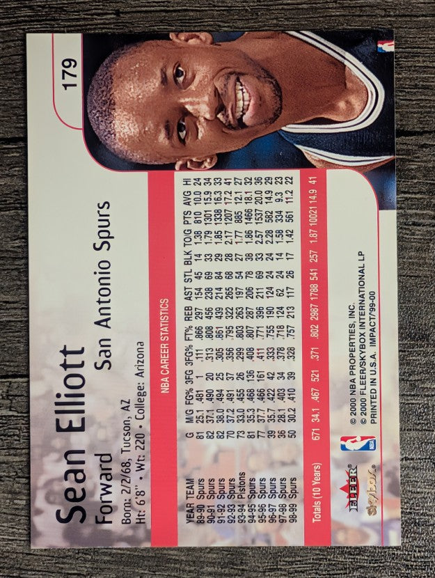 1999-00 SkyBox Impact #179 Sean Elliott