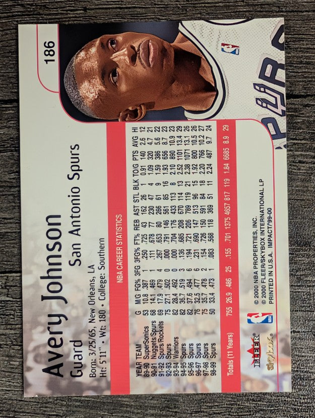 1999-00 SkyBox Impact #186 Avery Johnson
